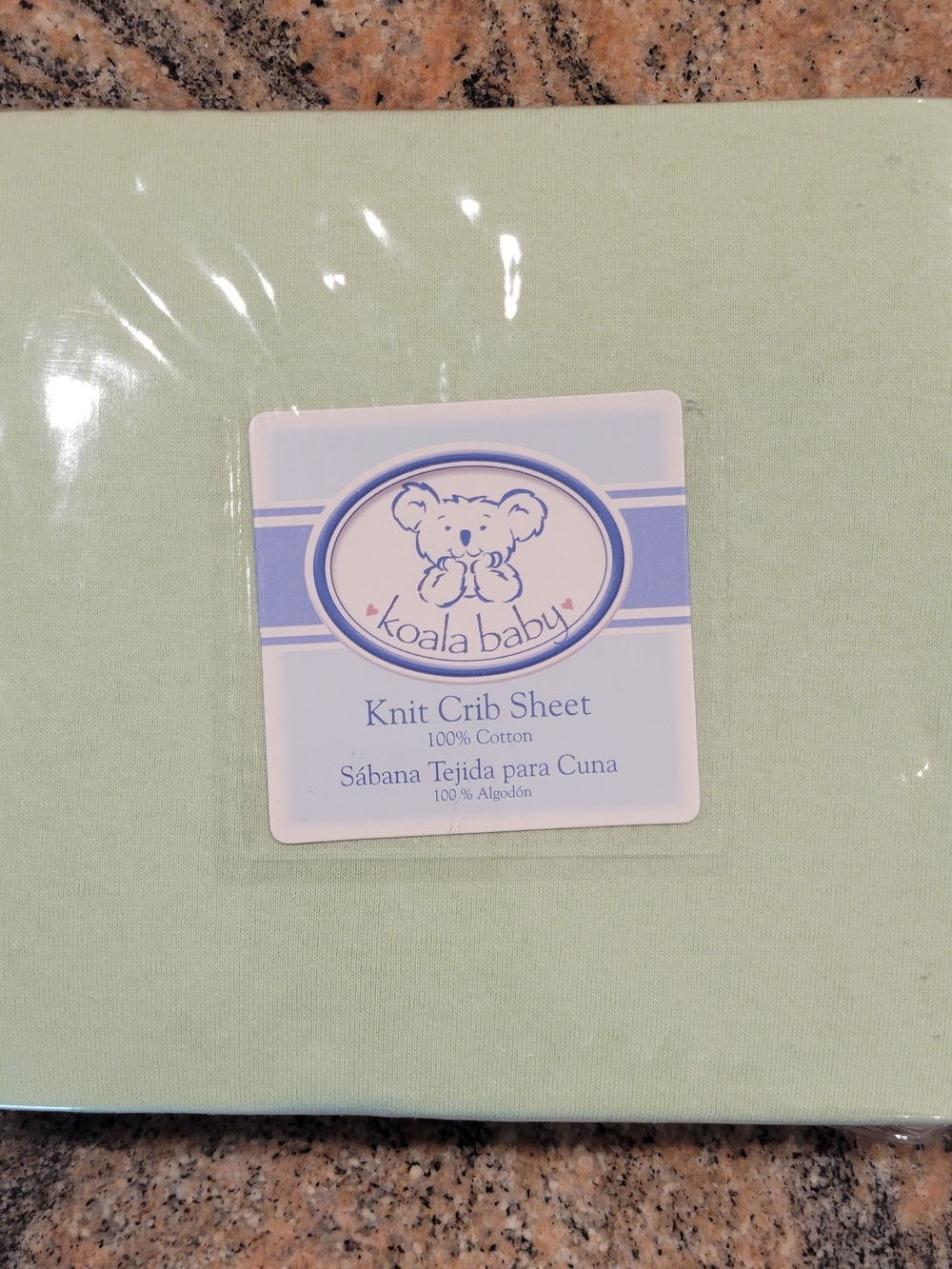 Koala Kids Knit Crib Sheet - Pale Blue